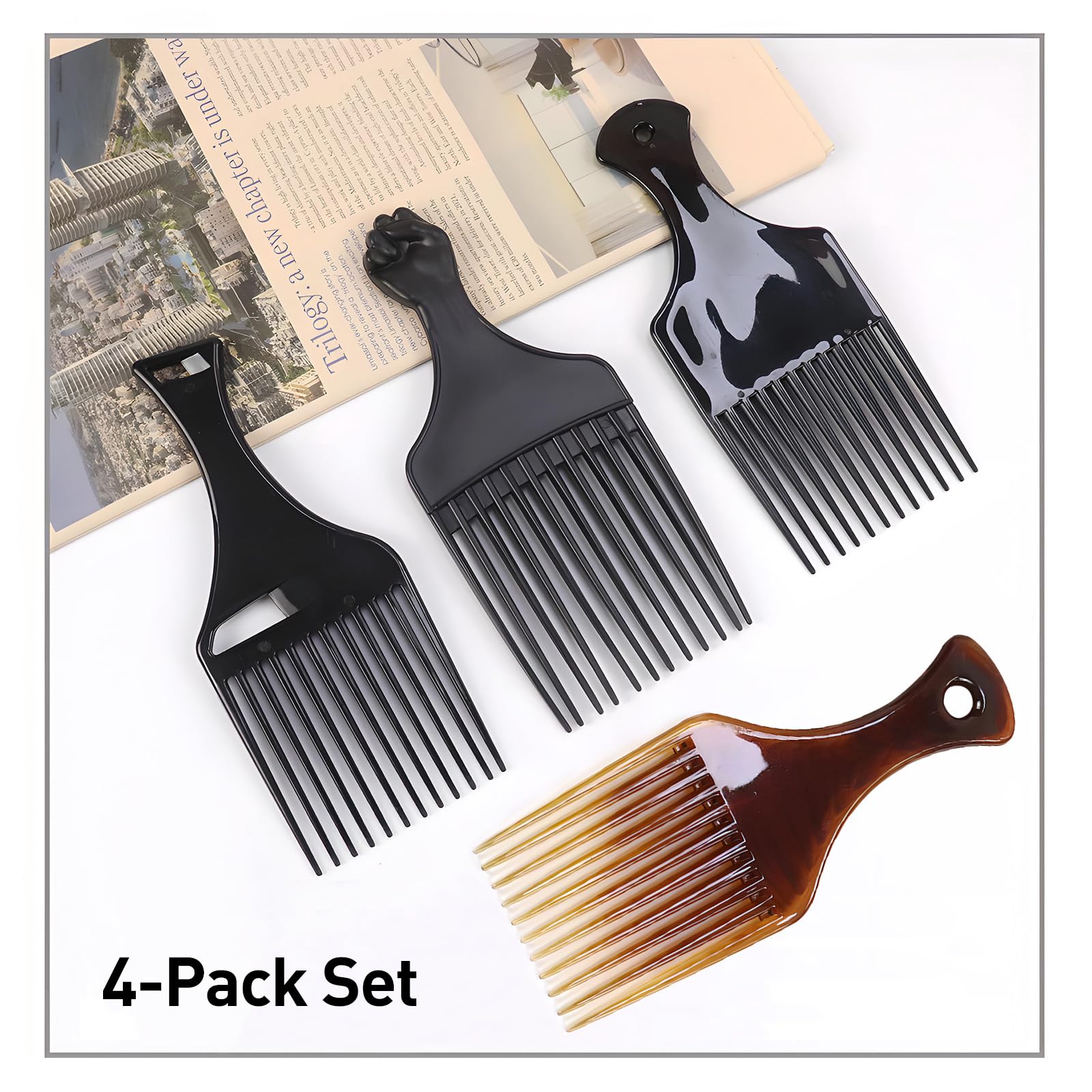 Kootinn peines afro lift para uso diario: diseño redondeado cuida el cuero cabelludo.