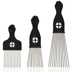 Kootinn triple peine negro, diseño de puño, control preciso para peinados.