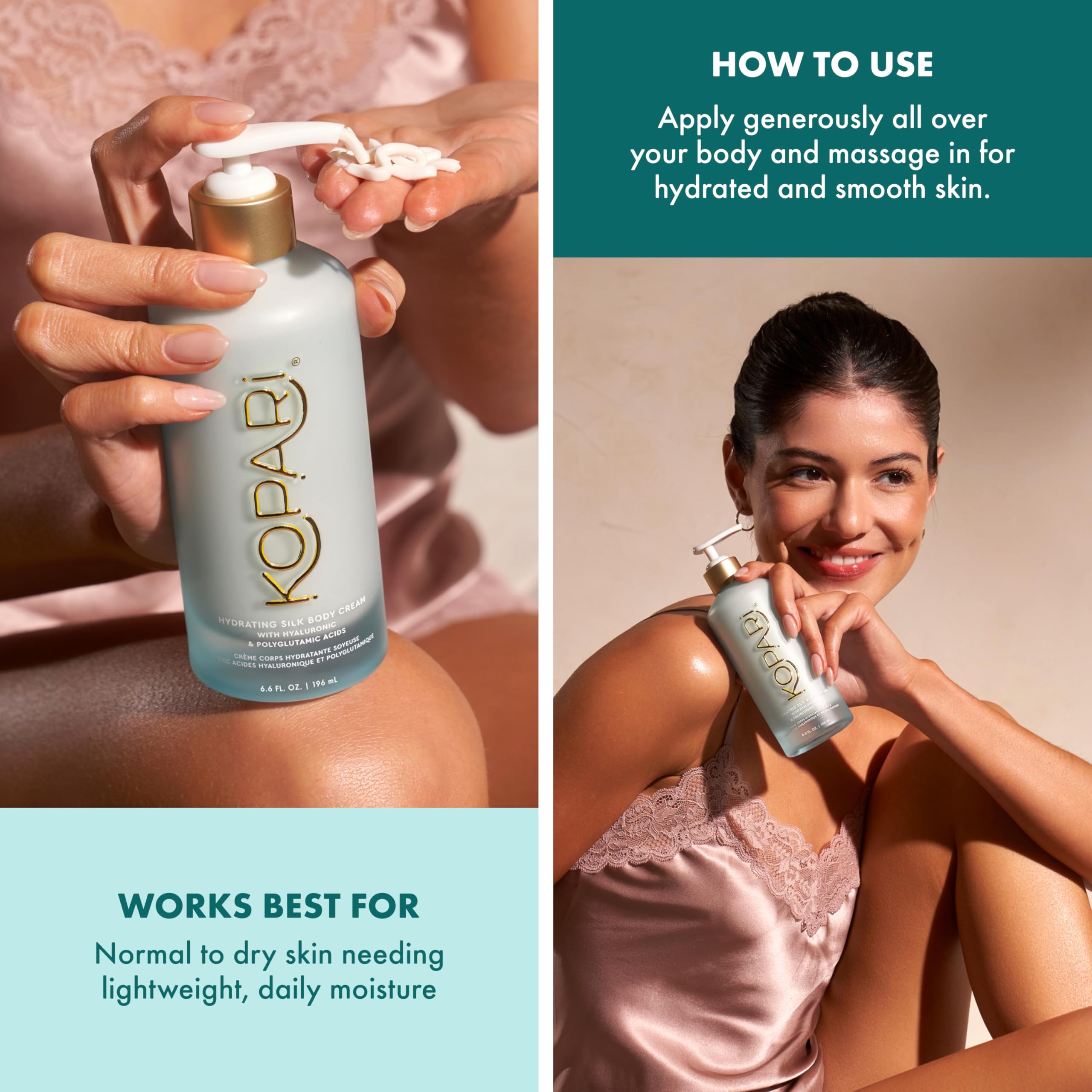 Kopari Absorption rapide, crème non grasse idéale pour usage quotidien.