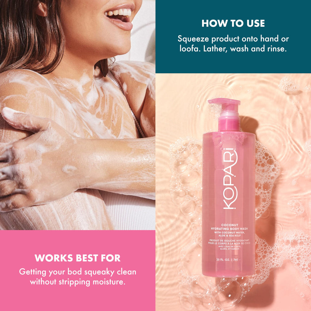 Kopari Jumbo Ducha Coco: gel que se transforma en espuma abundante.