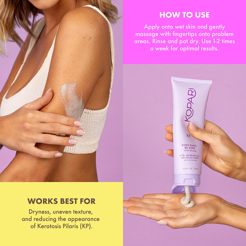 Kopari KP Body Bumps Be Gone para usar en ducha.