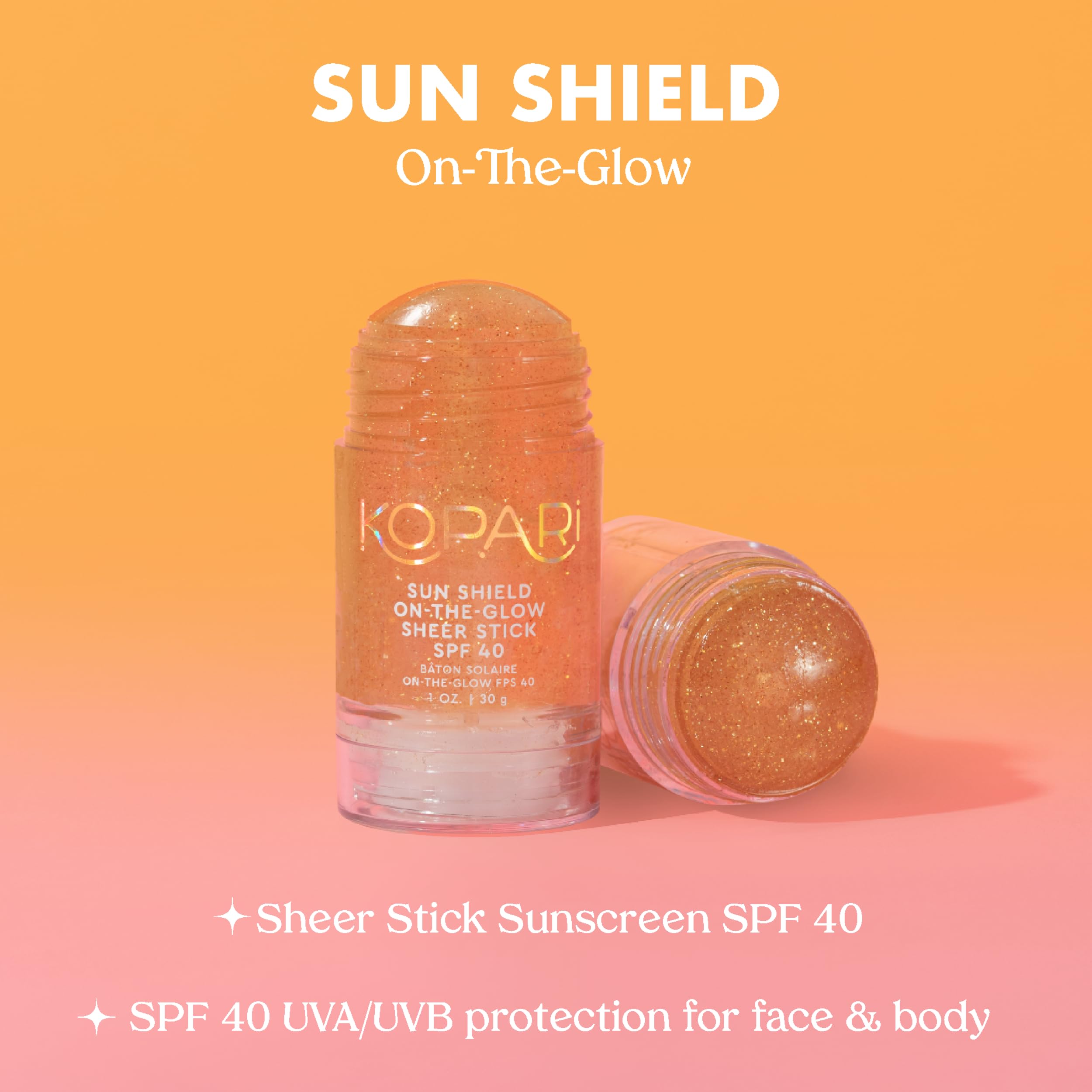 Kopari stick solaire visage et corps offrant une protection pratique au quotidien.