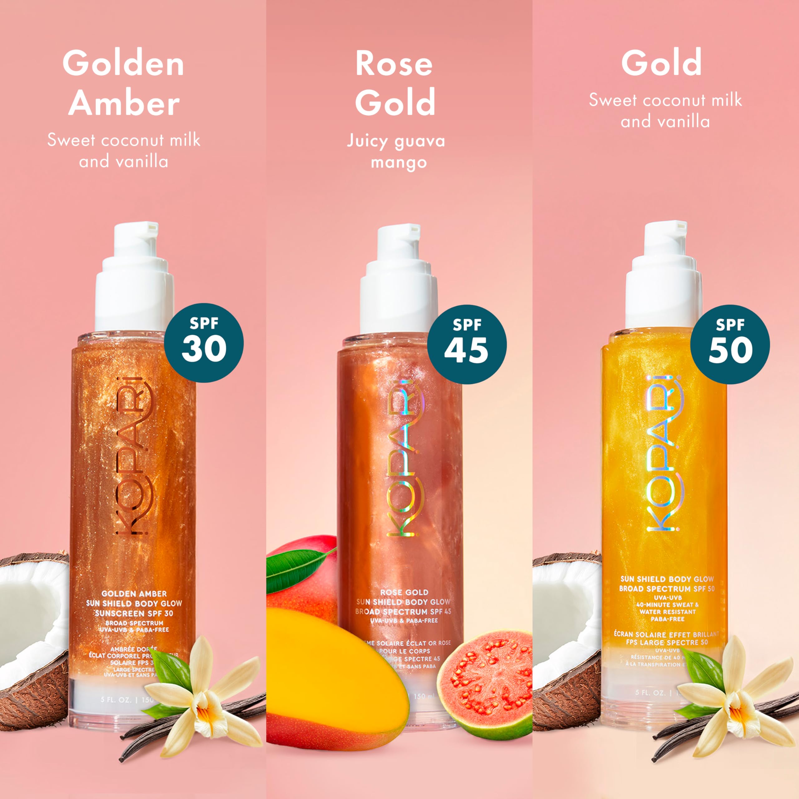 Aroma dulce a coco de Kopari Sun Shield Body Glow en contacto con la piel