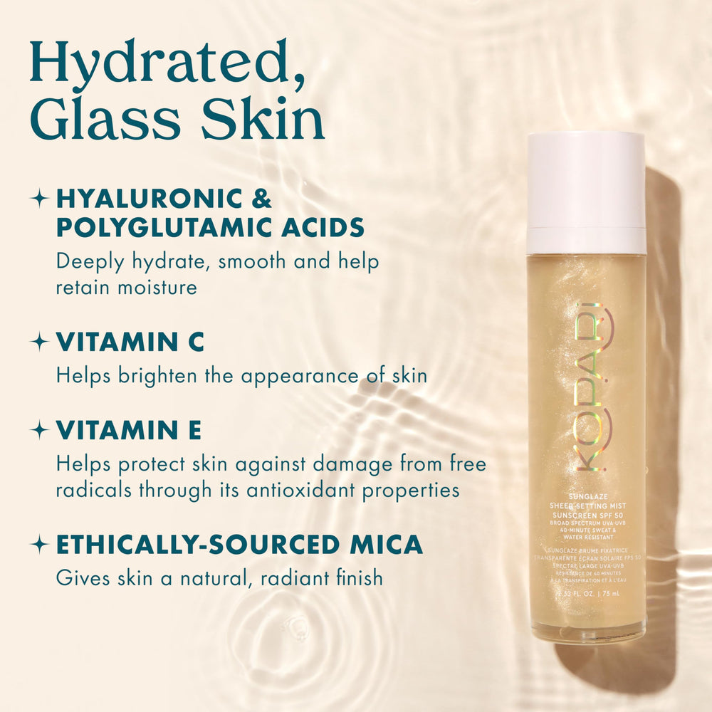 Kopari Sunglaze bruma resistente al agua para retoques durante el día.