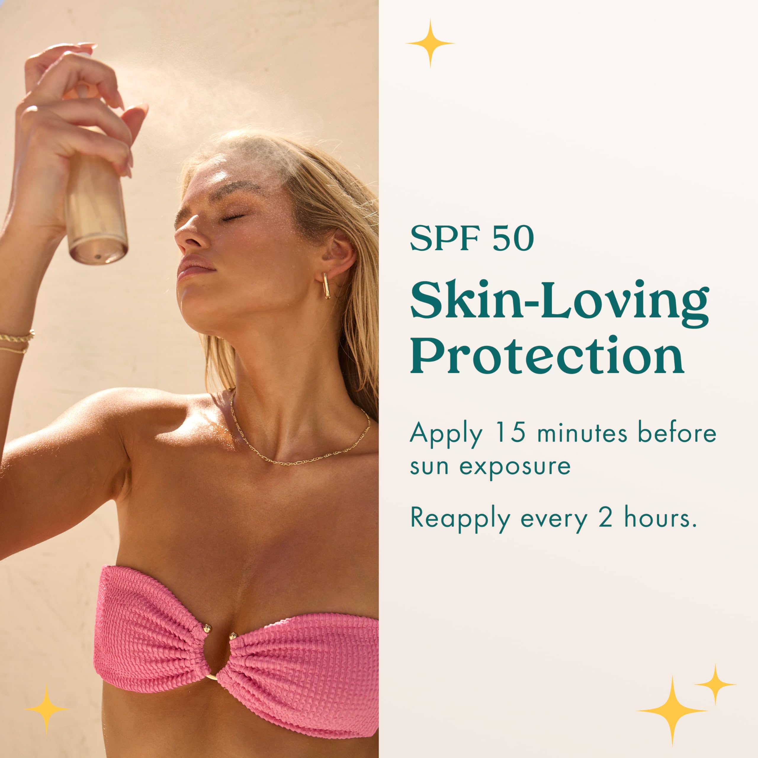Kopari Sunglaze fijación de maquillaje deja un aspecto natural y duradero.