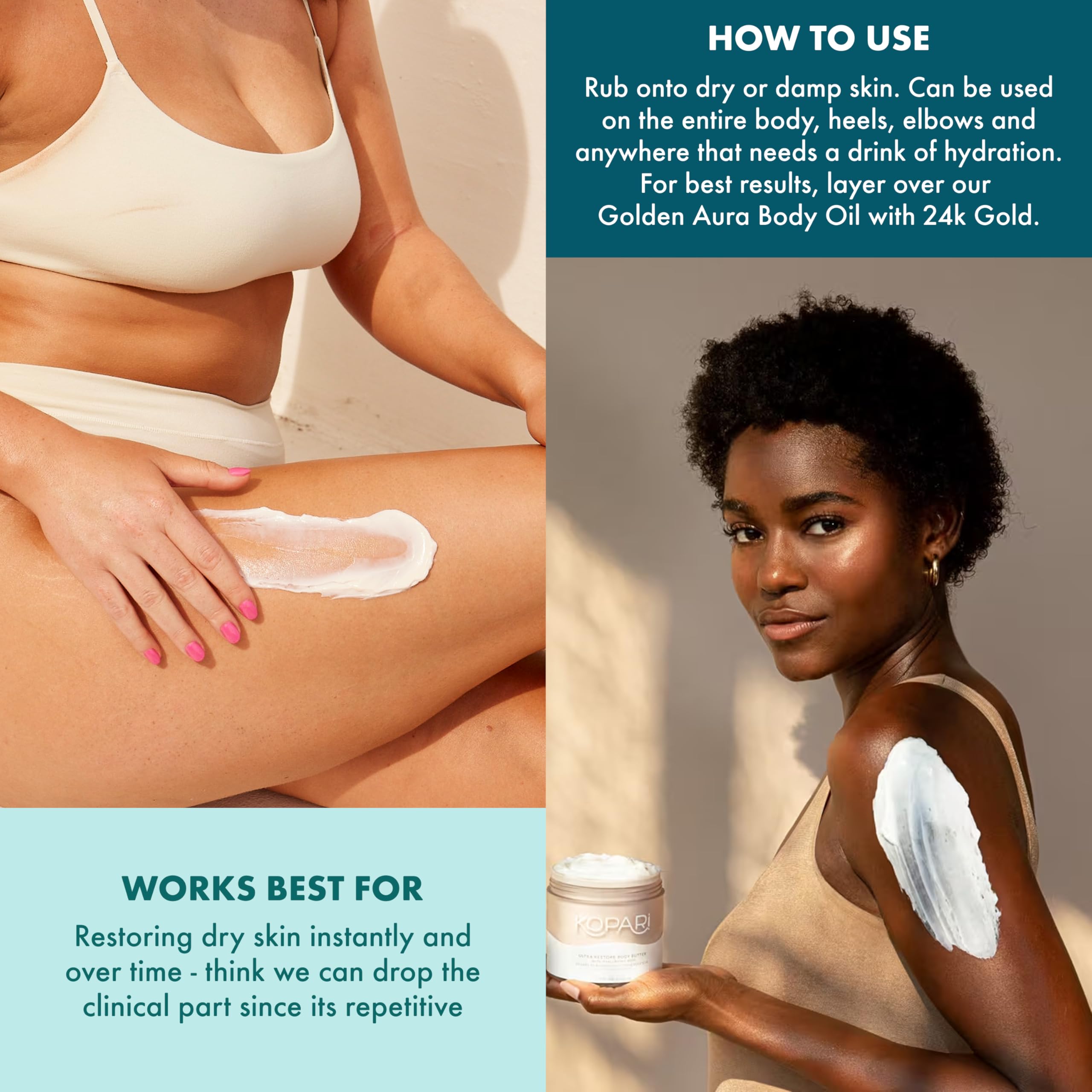 Kopari Ultra Restore ingredientes limpios y naturales para el cuidado diario.