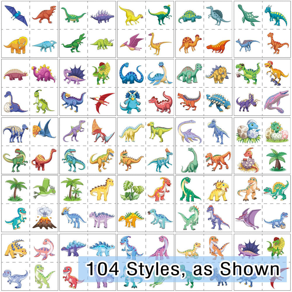 Kopokita tatuajes dinosaurios, aplicación fácil y rápida para niños.