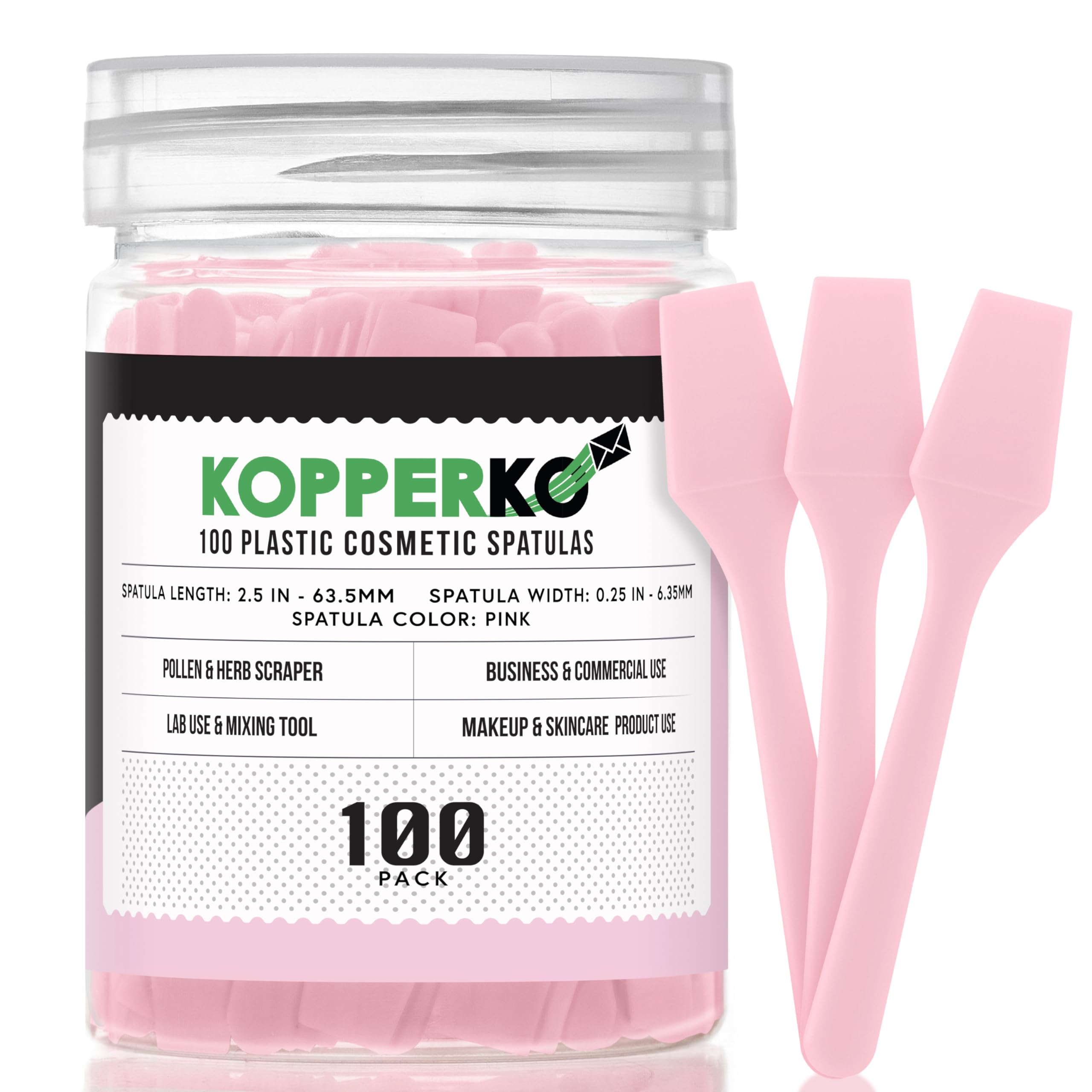 Kopperko espatula cosmetica 2,5 pulgadas rosa para extraer crema sin manchar uñas