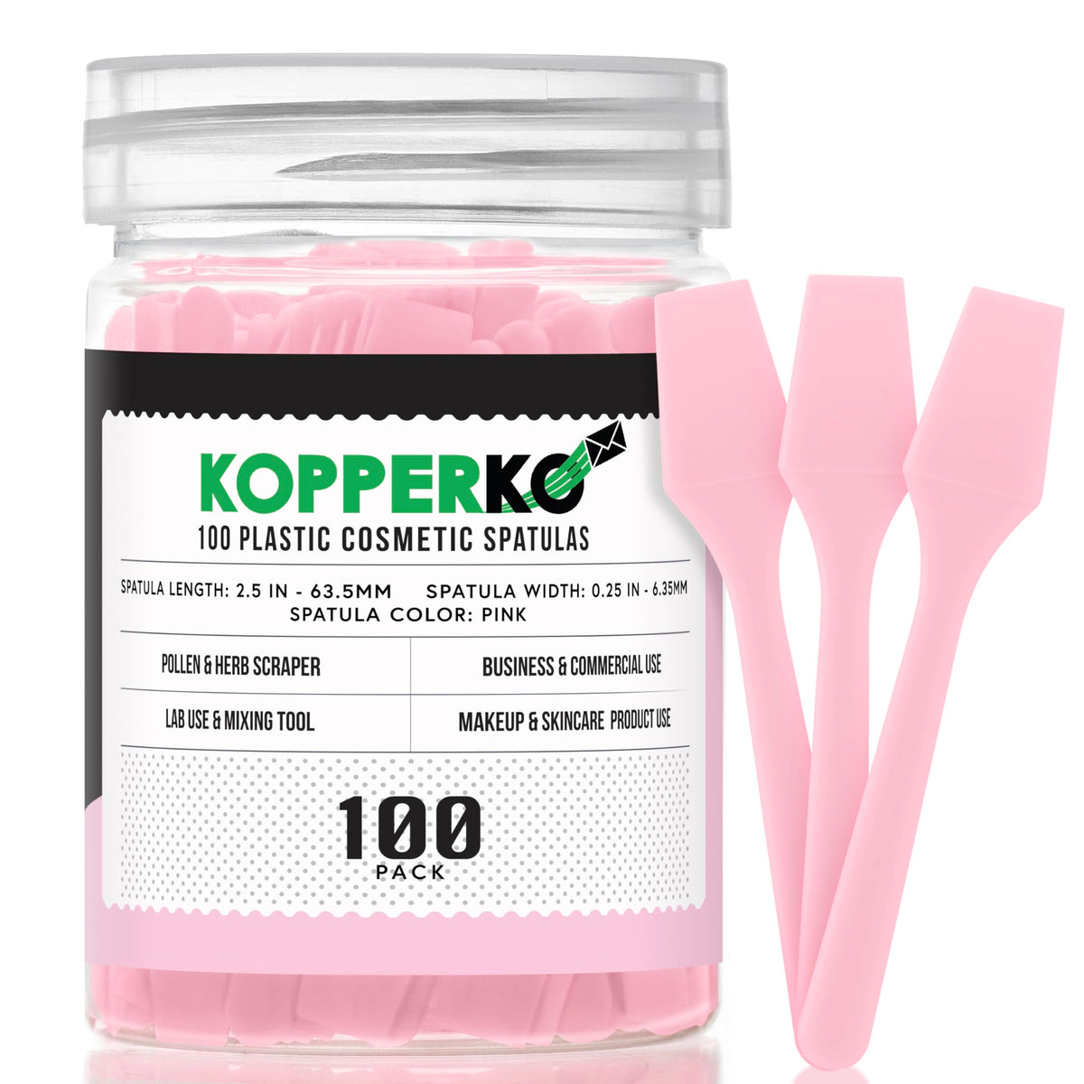 Kopperko espatula cosmetica 2,5 pulgadas rosa para extraer crema sin manchar uñas