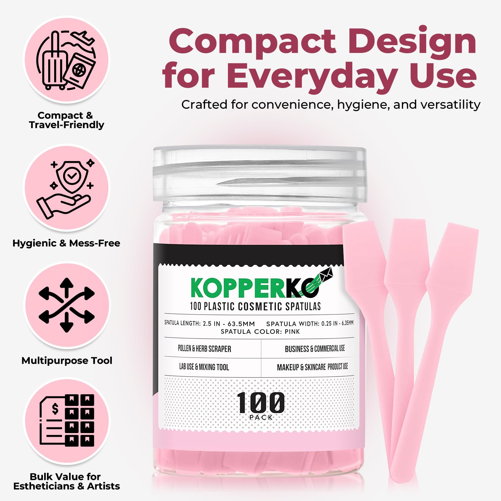 Kopperko espatula desechable para cremas ideal para uso diario y pruebas de productos