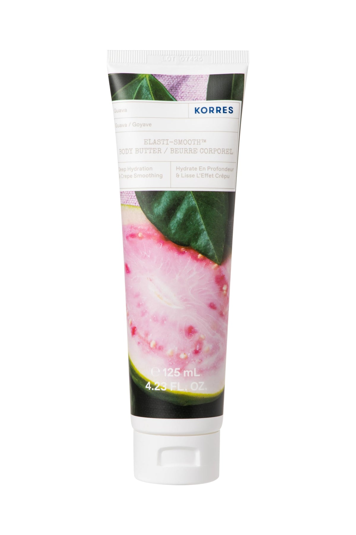 KORRES Elasti-Smooth crema corporal demuestra hidratación profunda para piel suave y elástica.