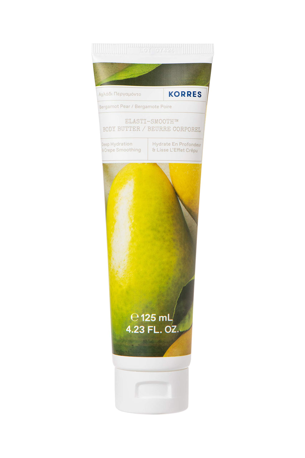 KORRES Elasti-Smooth Manteca para cuerpo en tarro, hidratación duradera y piel suave.