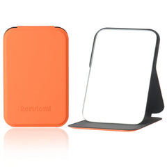 Korutomi Espejo de Bolsillo naranja, ultra-delgado, ideal para retoques en cualquier lugar.