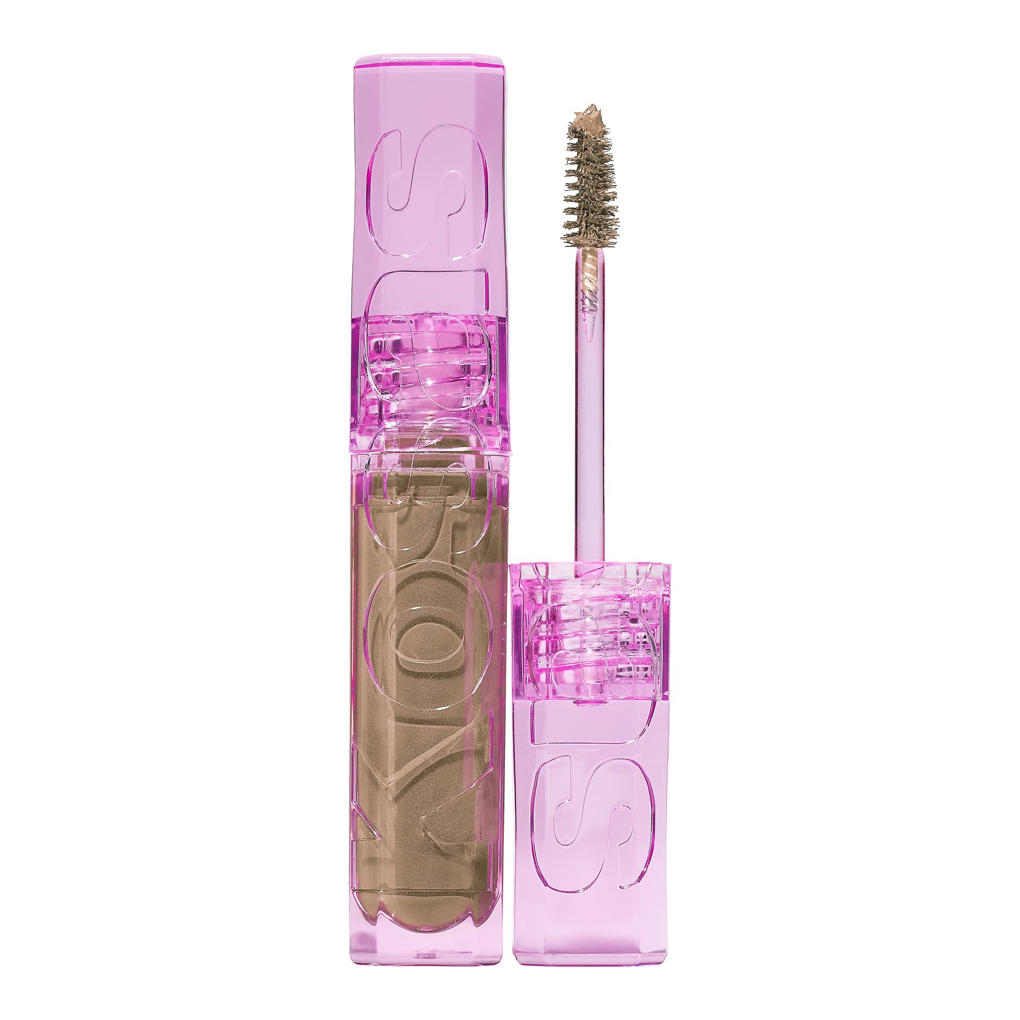 Kosas Air Brow Gel muestra aplicación suave para cejas definidas con volumen natural.