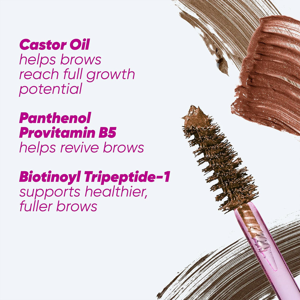 Kosas Air Brow Gel utiliza cepillo triangular para levantar cada pelo.