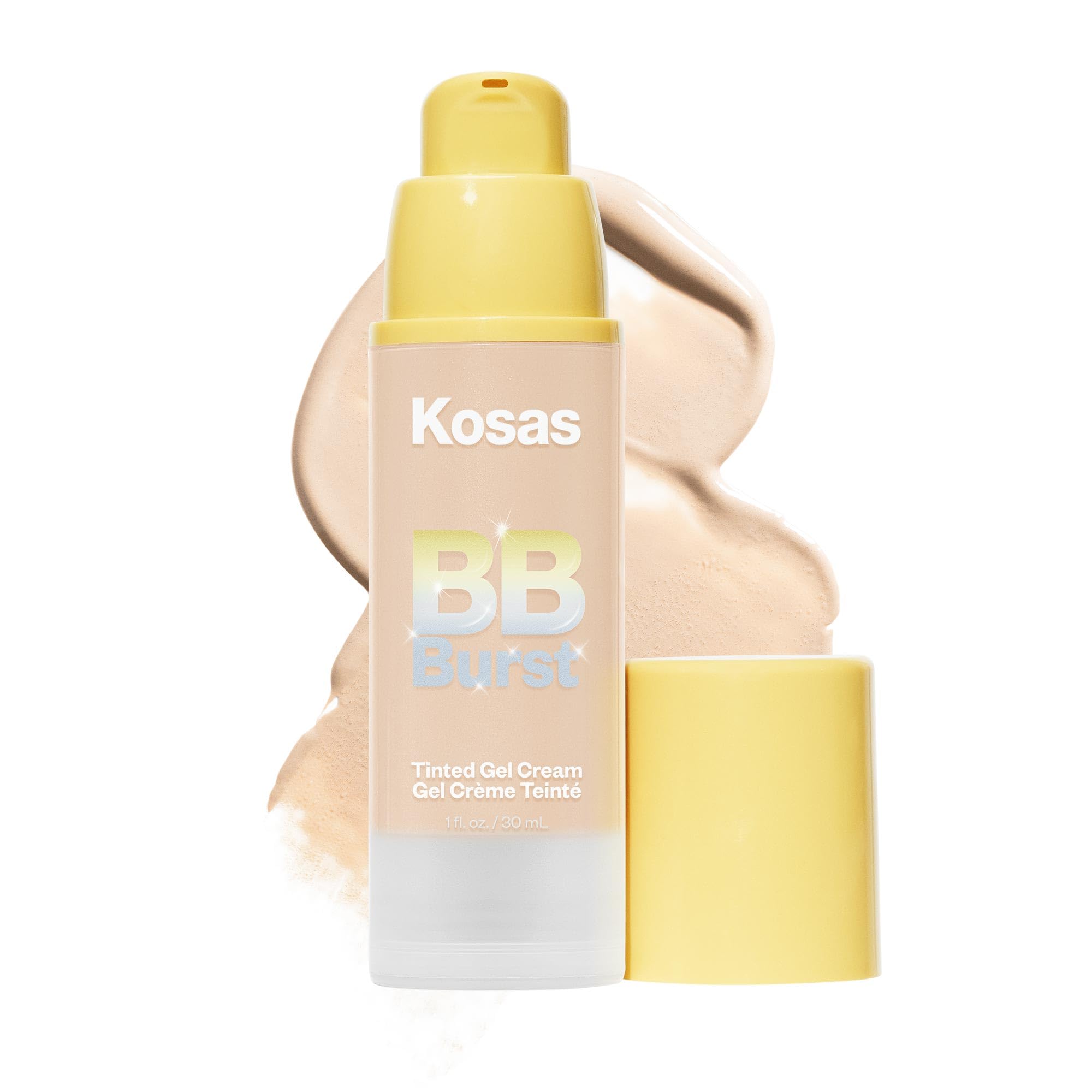 Kosas BB Burst Gel Crema: frasco que muestra hidratación suave y cobertura ligera.