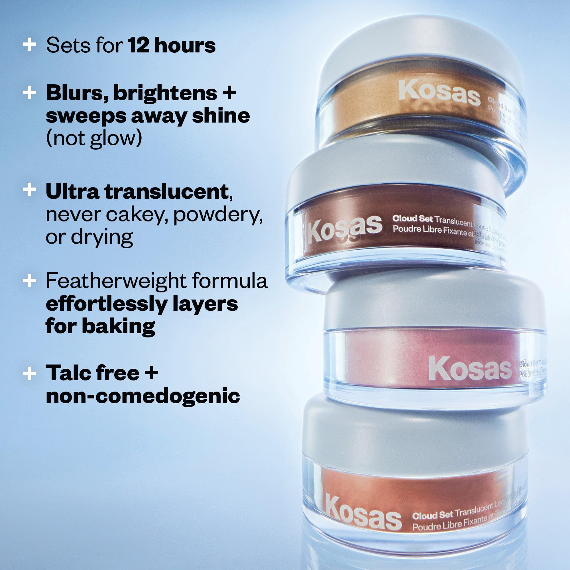 Kosas Cloud Set – finition floutée et contrôle des pores.