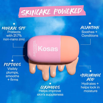Kosas DreamBeam acabado radiante y sutil para look natural.