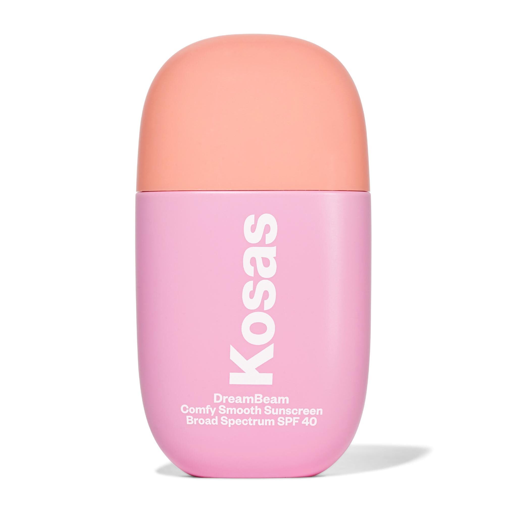 Kosas DreamBeam botella y aplicación suaves para base de maquillaje.