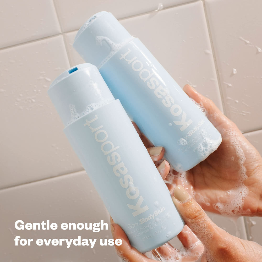 Kosas Kosasport Good Body Skin Body Wash promete piel más lisa tras cada ducha.