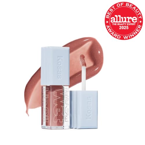 Kosas Wet Lip Oil Gloss applicator hug demonstrates easy, precise application.