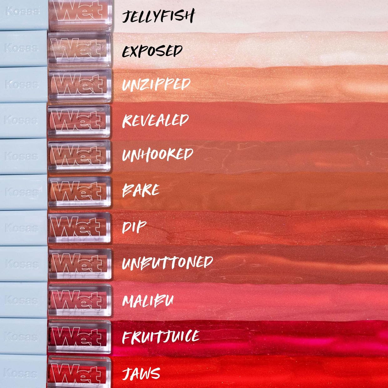 Kosas Wet Lip Oil Gloss elegant neutrals complement any look.