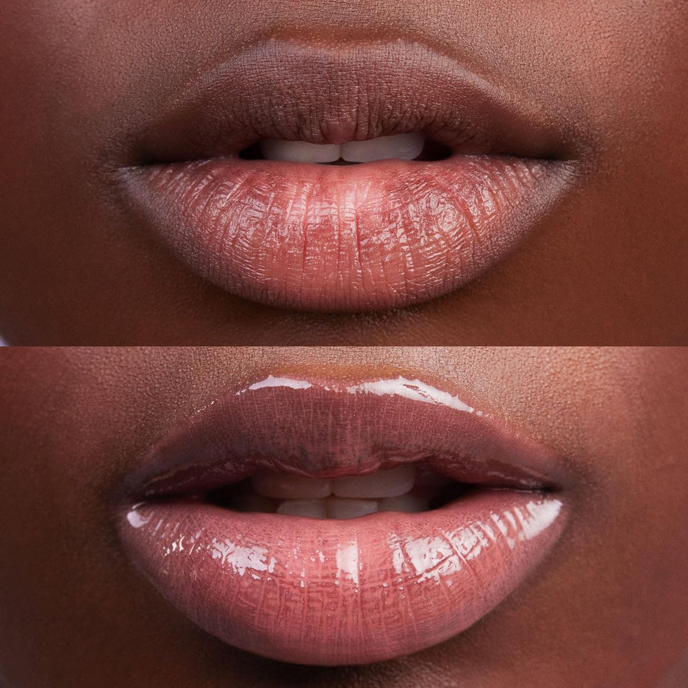 Kosas Wet Lip Oil Gloss hyaluronic acid boosts hydration for soft lips.
