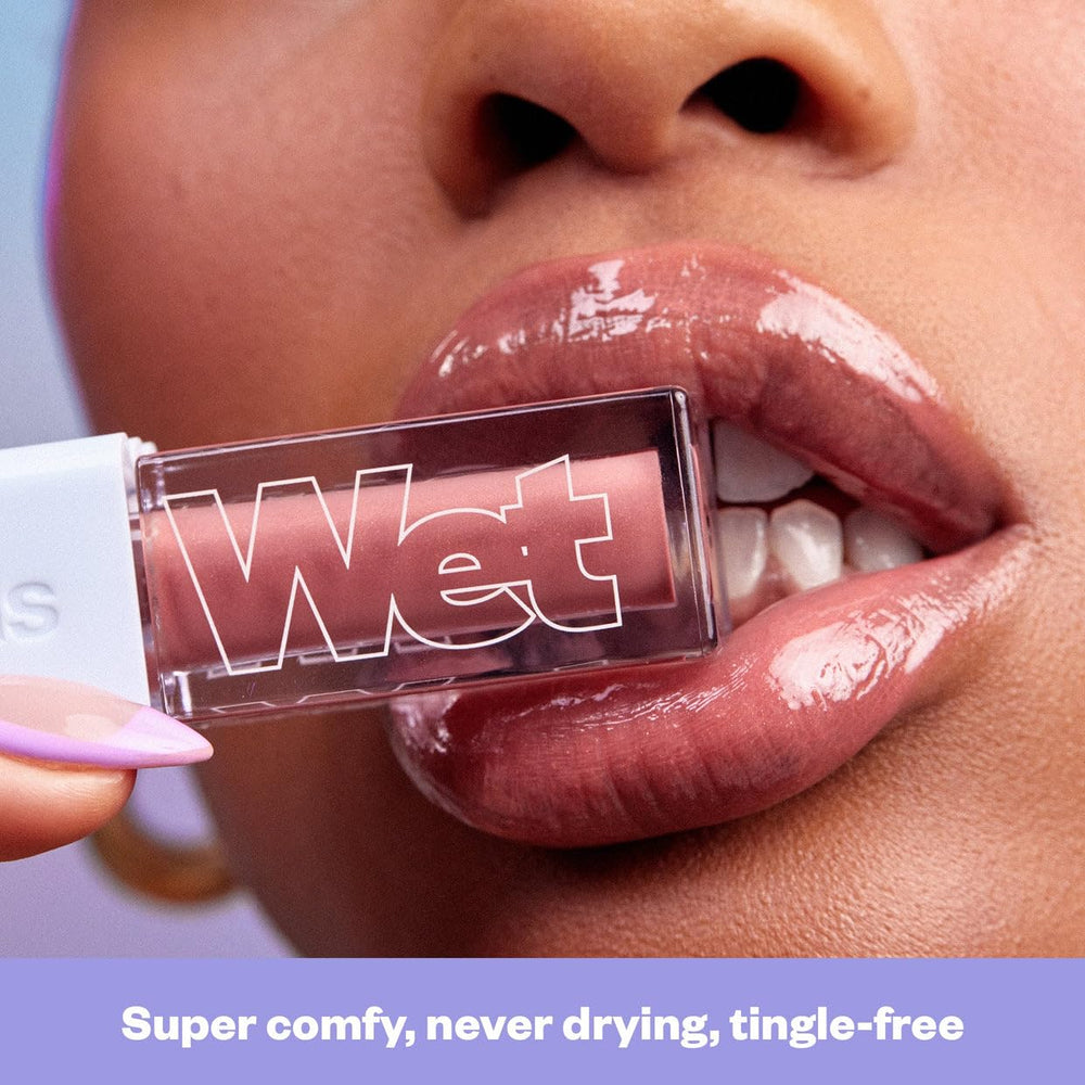 Kosas Wet Lip Oil Gloss non-sticky finish for comfortable wear.