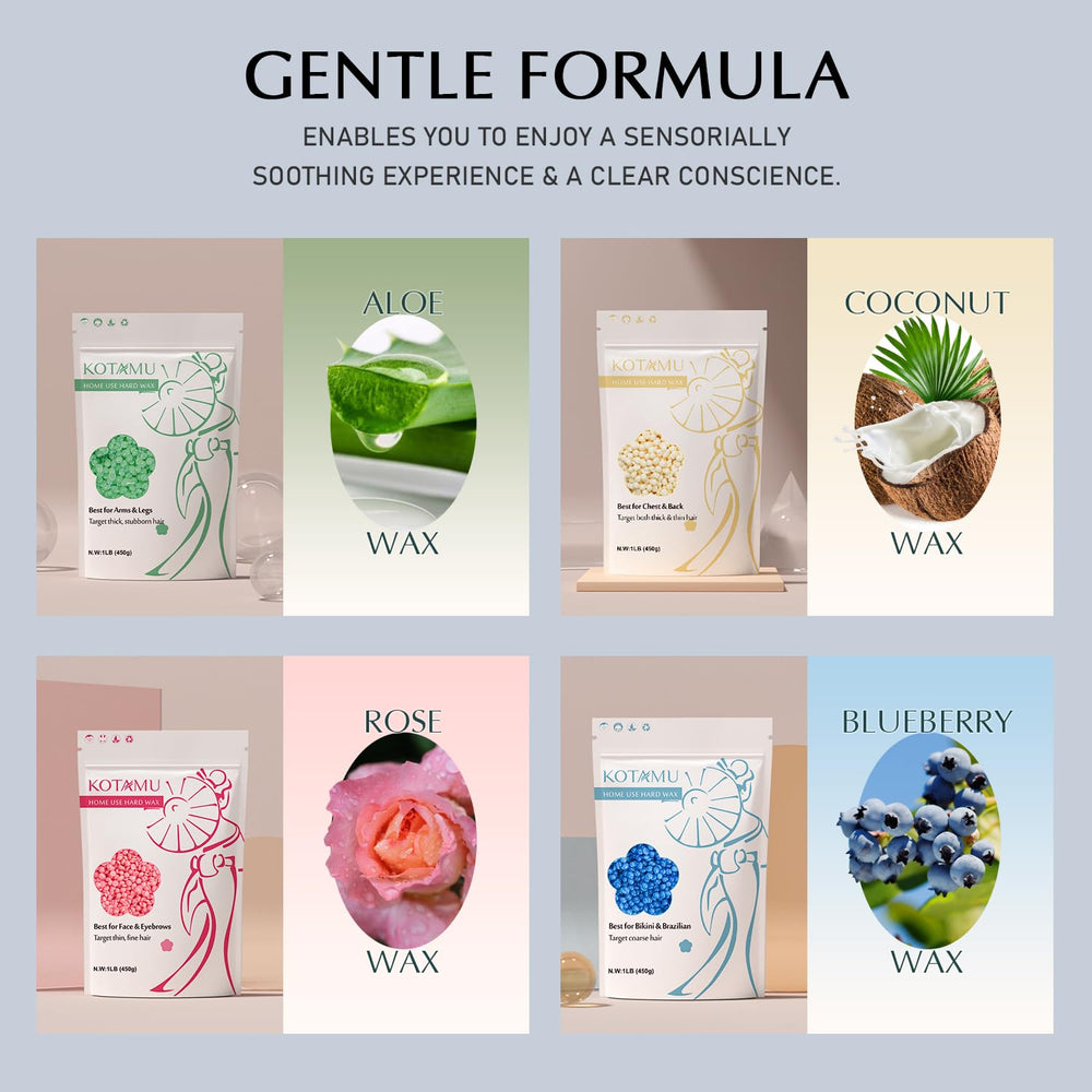 Kotamu kit depilación cuerpo completo para cara, piernas y axilas