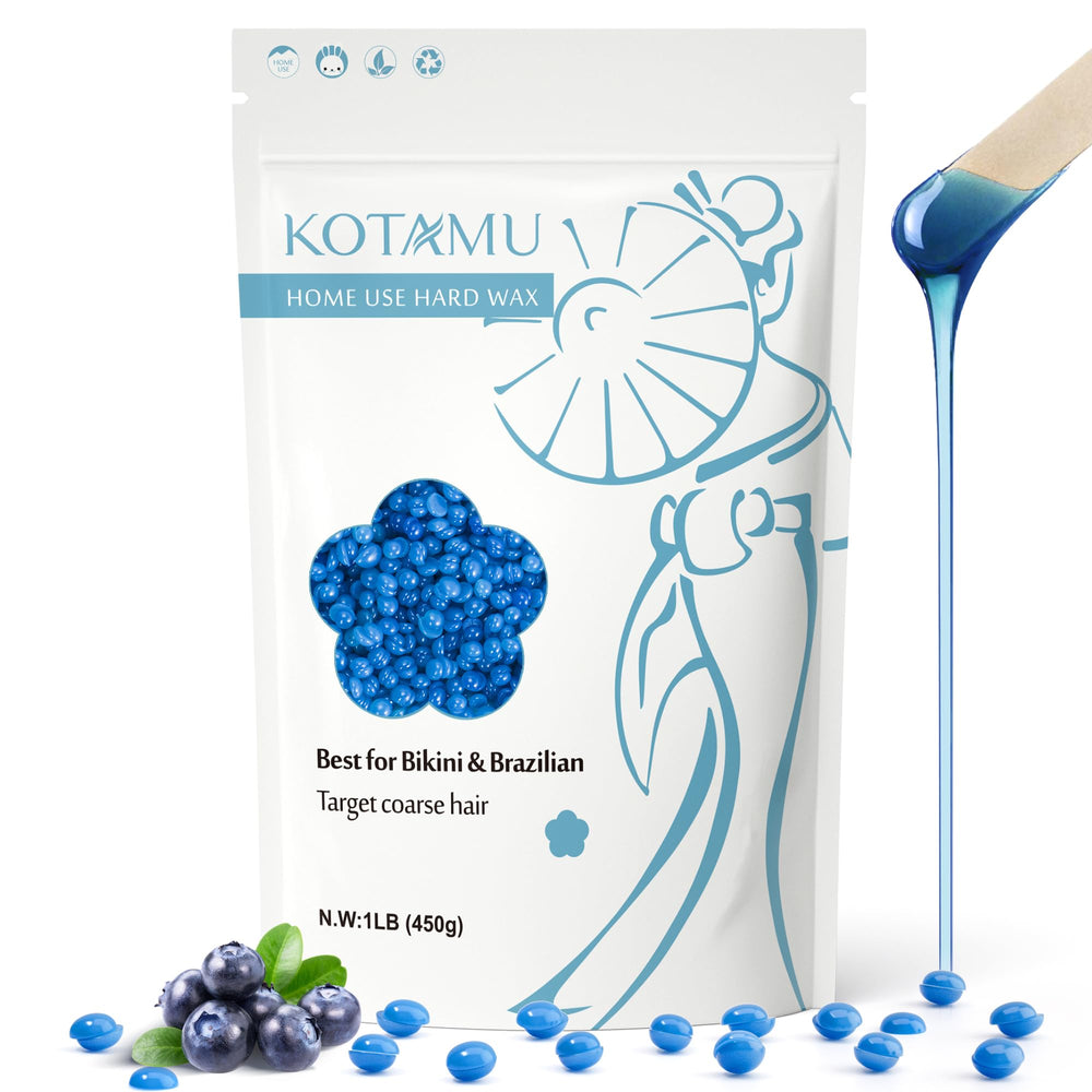 KOTAMU: perlas de cera dura azules para piel sensible, depilación suave y precisa