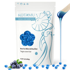 KOTAMU: perlas de cera dura azules para piel sensible, depilación suave y precisa