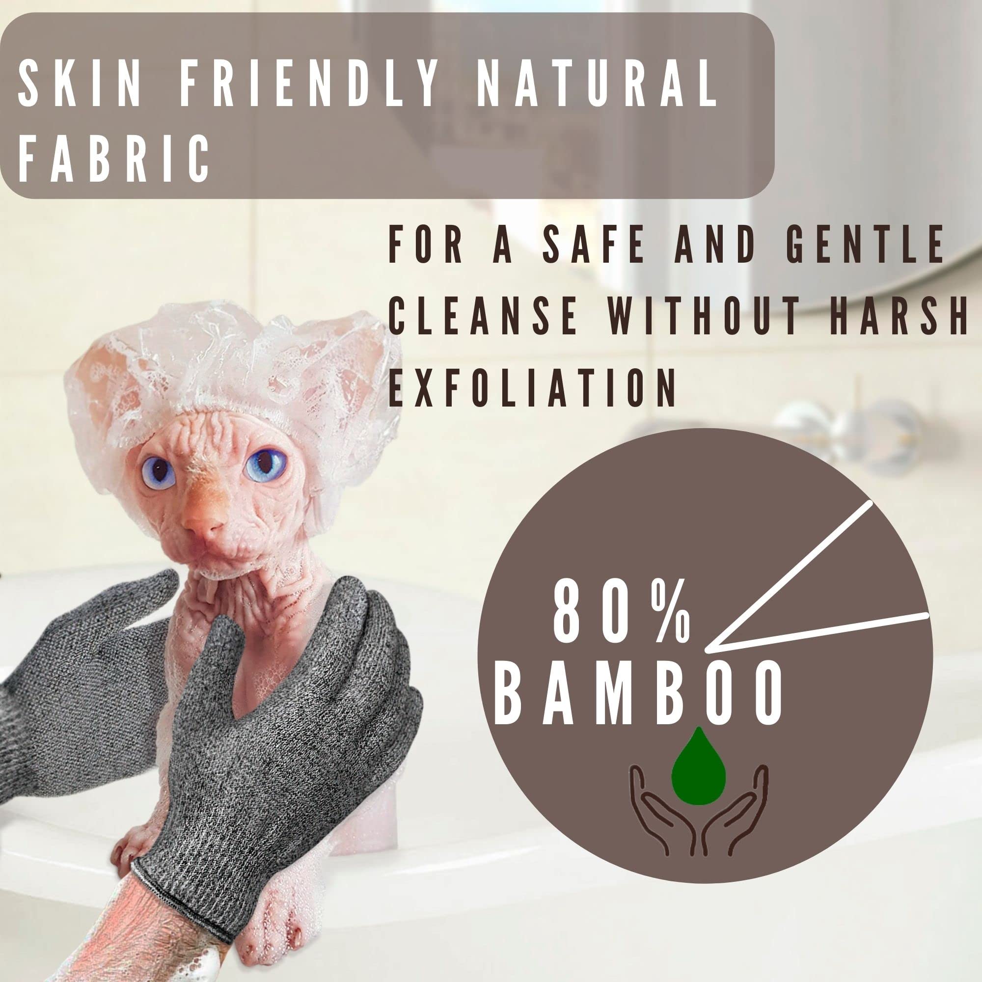 Kotomoda guantes lavado gato Sphynx, higiene controlada para áreas sensibles.