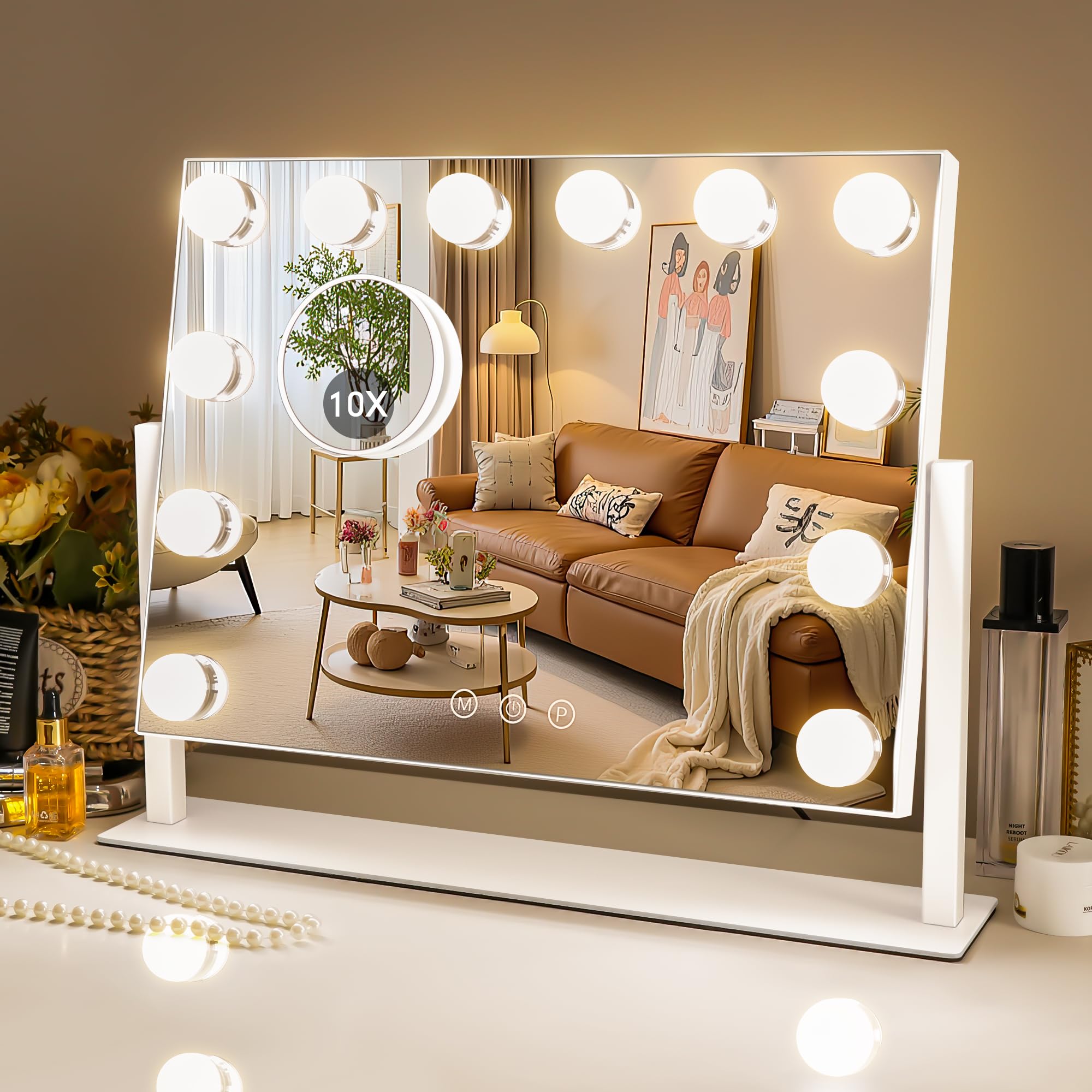 Espejo Kottova con luces para maquillaje, iluminación estable y precisa.