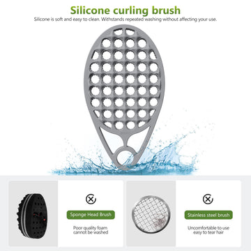 KOUPA cepillo silicona gris, diseño ergonómico para manejo cómodo.