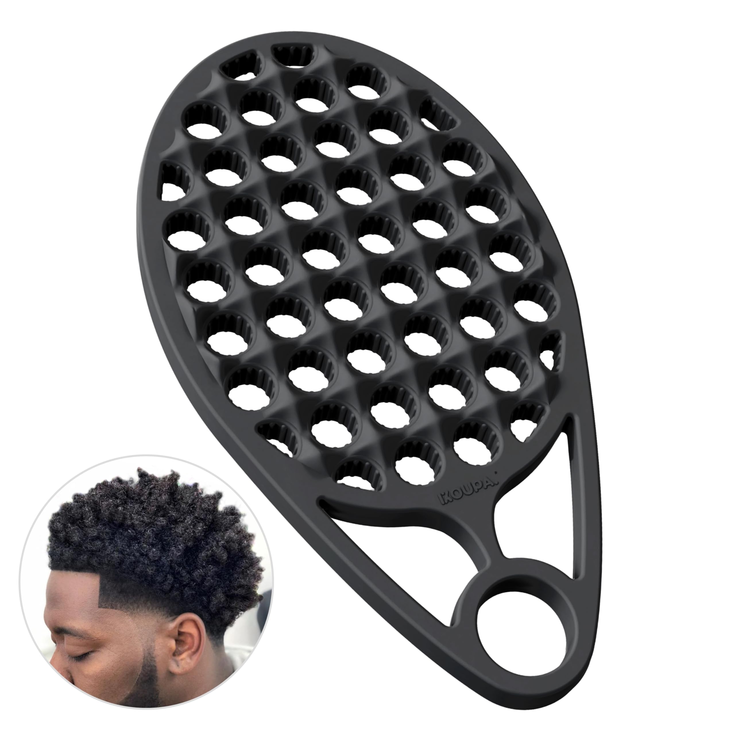 KOUPA cepillo de silicona para rizos con espiral, facilita peinado y masaje suave