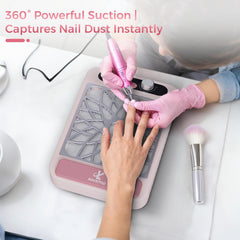 Kouzitop colector polvo uñas, succión 360° para mantener el área de trabajo limpia.