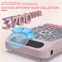 Kouzitop colector polvo uñas, ventilación trasera para sesiones largas y estables.