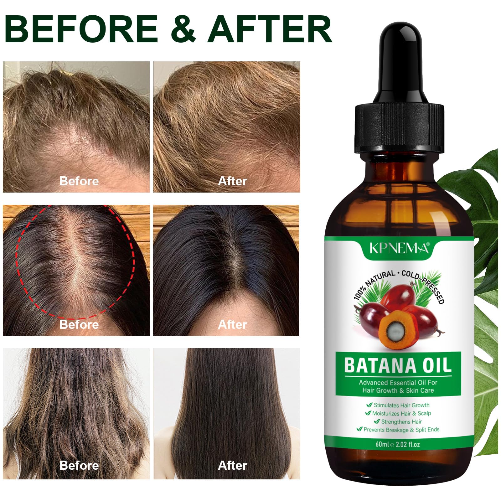 KPNEMA Batana para cabello, aplicar para nutrir y revitalizar.
