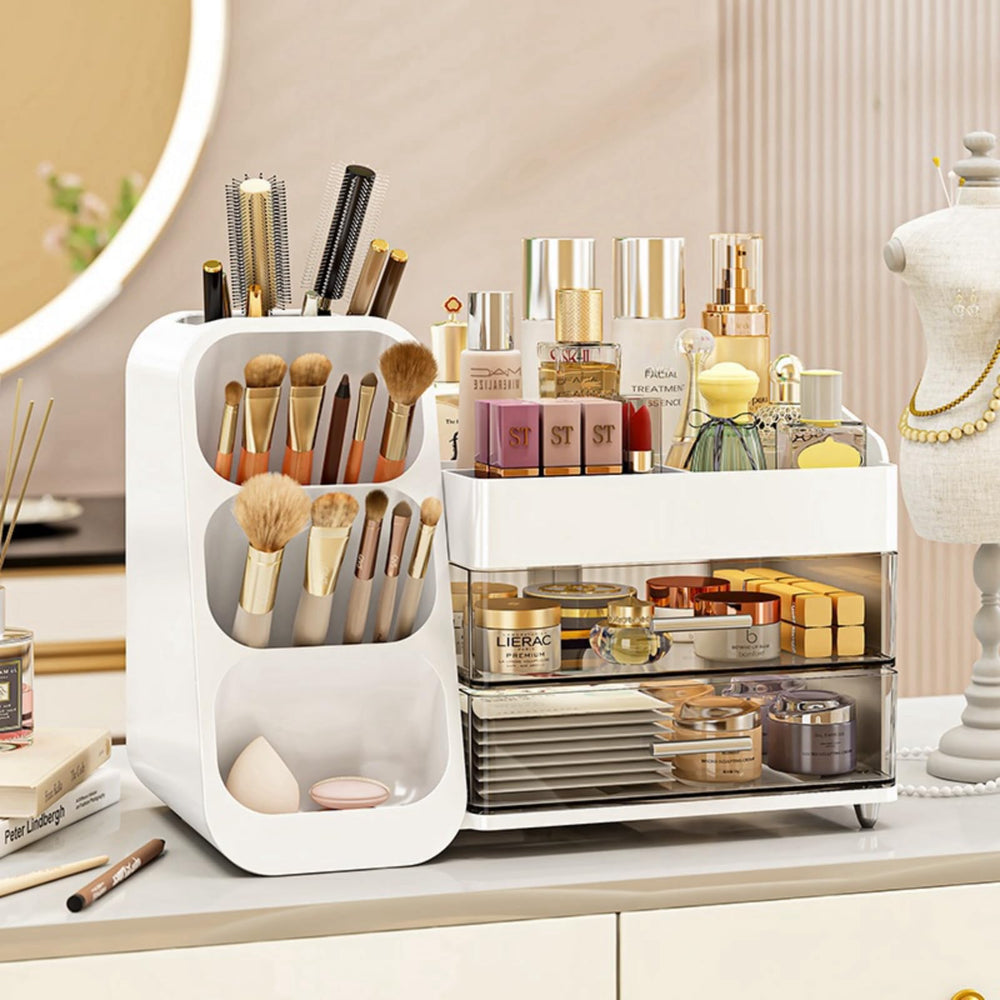KQJS Organiseur maquillage tiroirs avant — rangement clair et accès rapide.