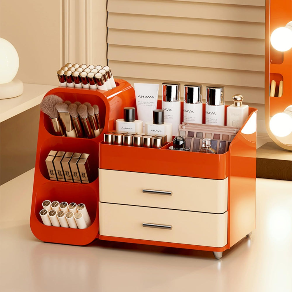 KQJS Organizador de maquillaje con cajones frontal para una mesa ordenada