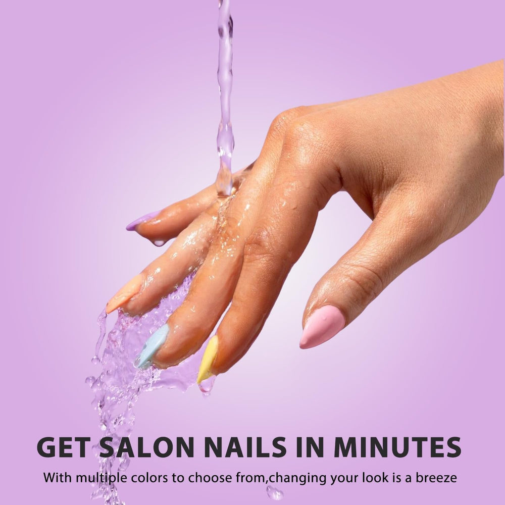KQueenest cambio rápido de look en uñas postizas rosa polvoriento para diversas ocasiones.