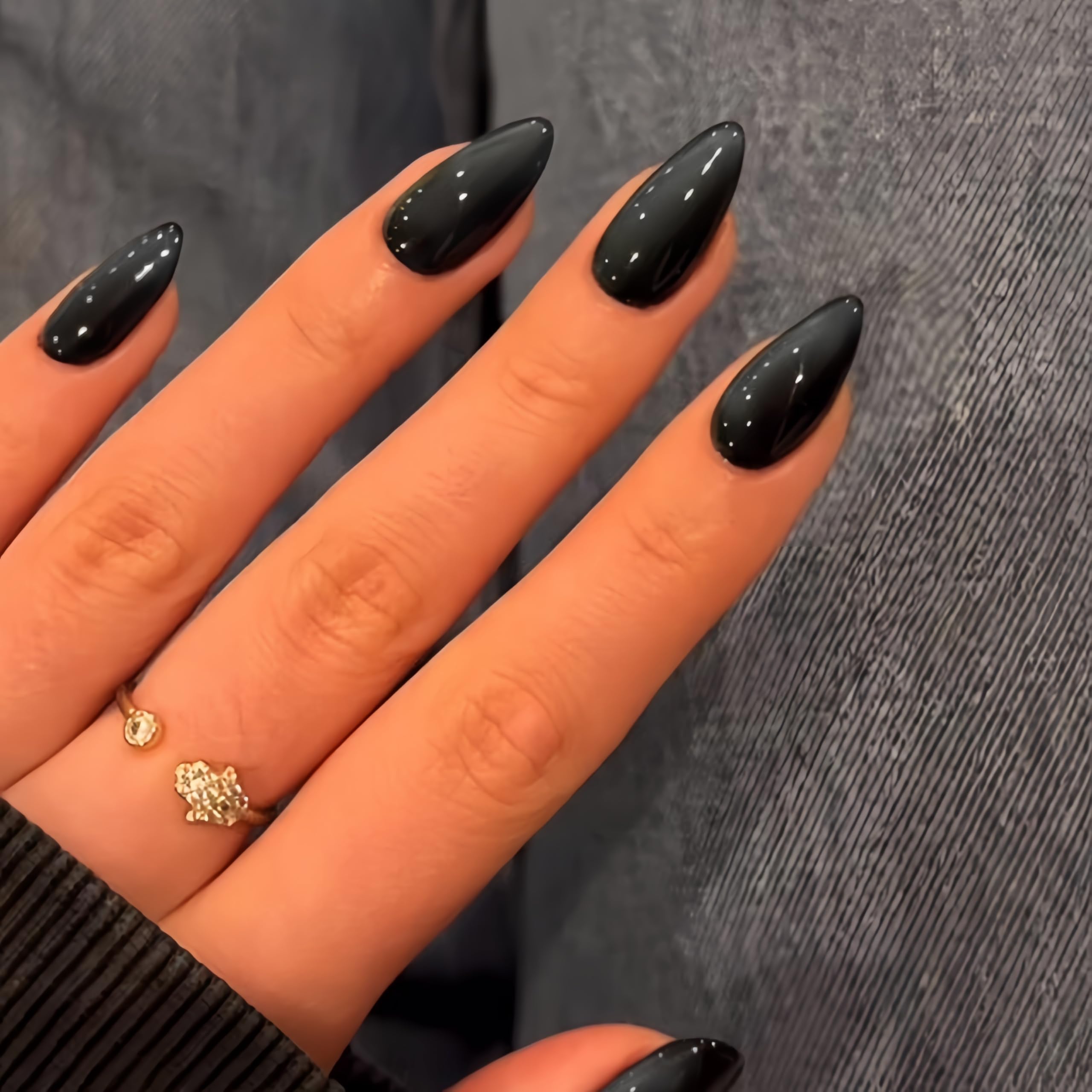 KQueenest Uñas efecto ojo de gato negro, brillo intenso para destacarte