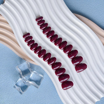 Uñas KQueenest redondas naturales falsas, tono profesional sin esfuerzo.