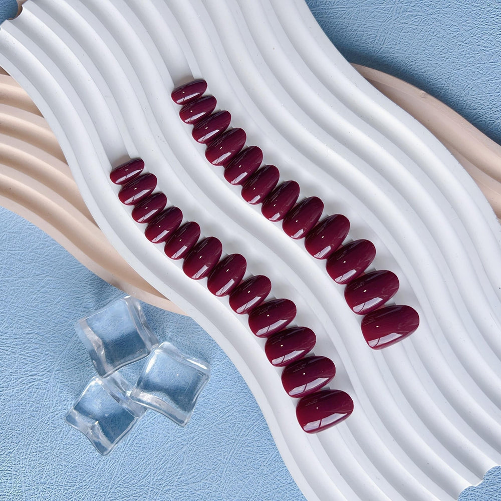 Uñas KQueenest redondas naturales falsas, tono profesional sin esfuerzo.