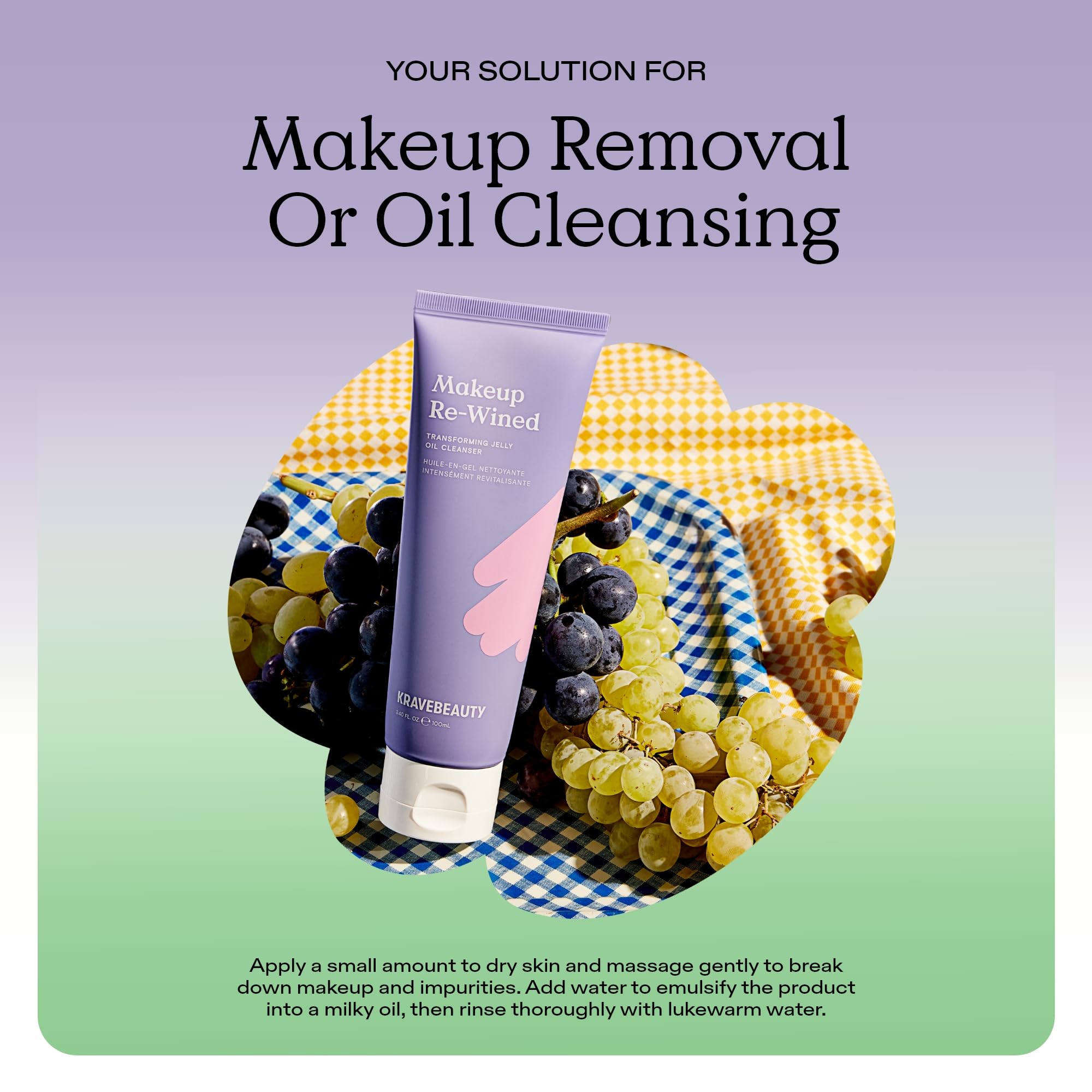 KraveBeauty Makeup Re-Wined, aceite-semilla-uva reciclado: ingrediente sostenible.