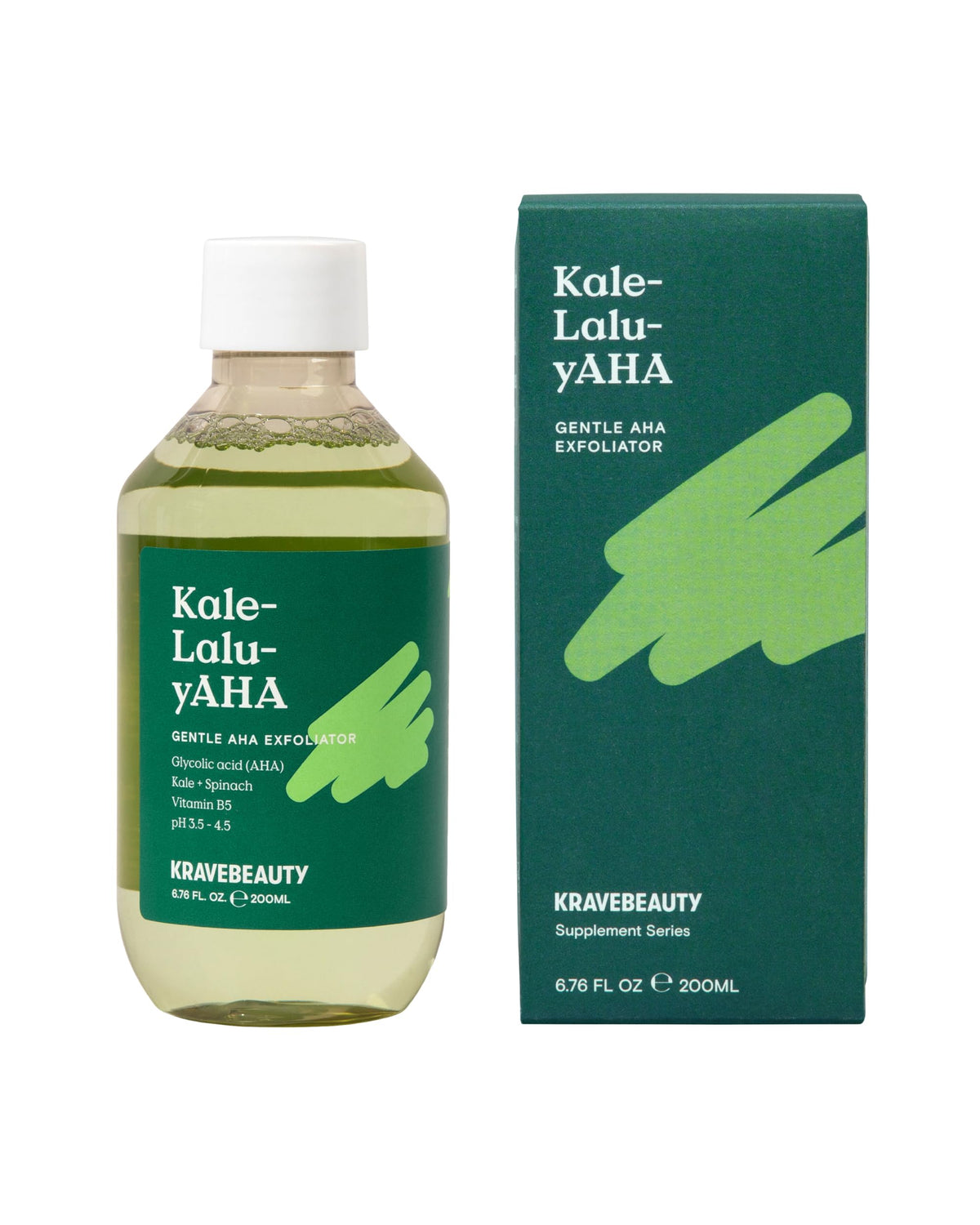 KraveBeauty Kale-Lalu-yAHA exfoliante suave mejora la textura de la piel.