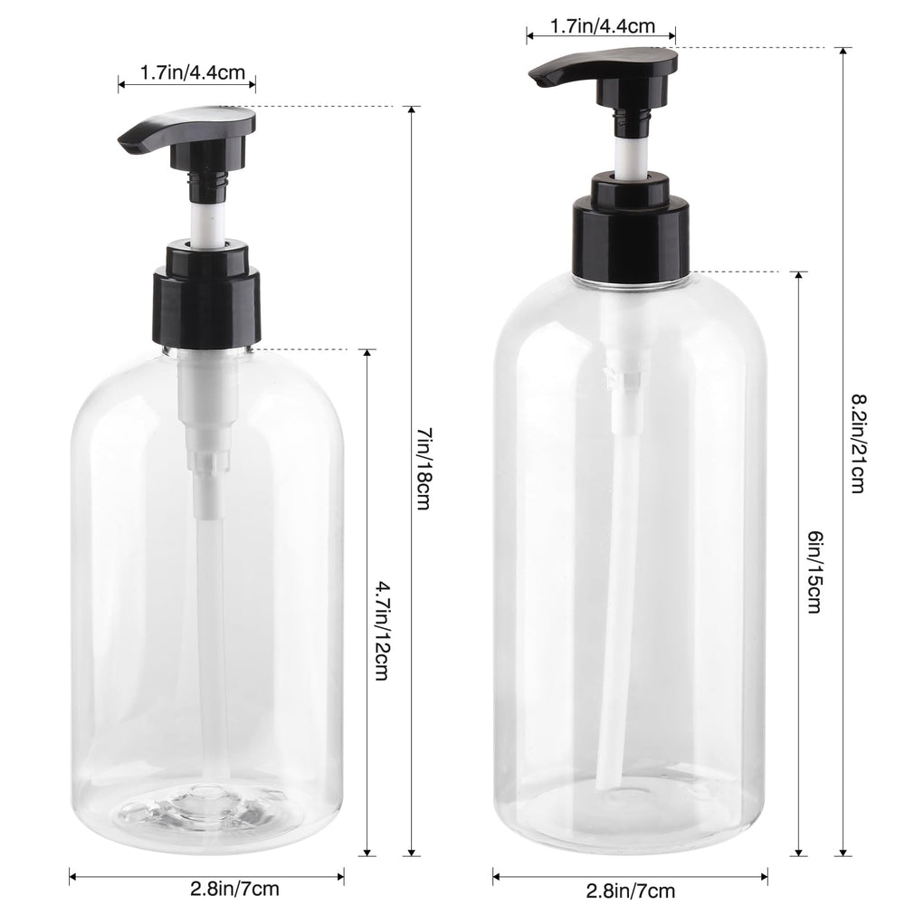 KREMORV botella dispensadora transparente para jabón líquido, evita goteos.