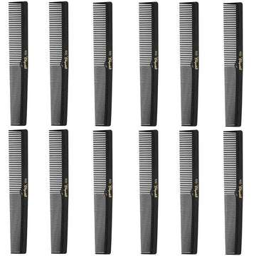 Peine Krest Cleopatra 420, dedo plano de 7 pulgadas en negro para secciones precisas
