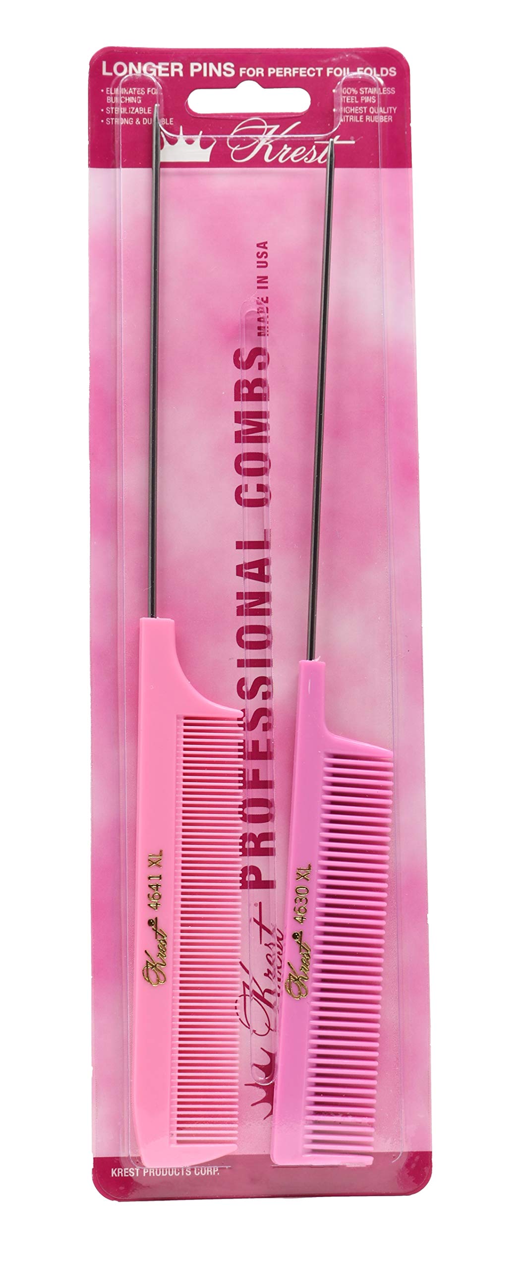 Peine Krest Pintail cola de rata para tejido y foilado, reduce tirones y facilita la separación.
