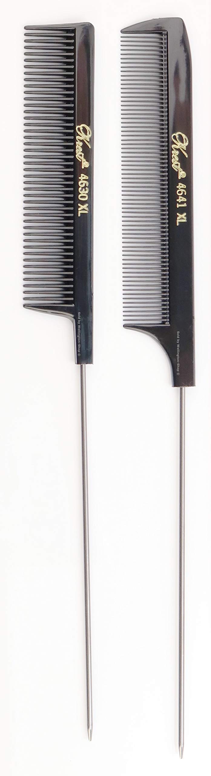 Peine Krest Pintail para tejer con papel de aluminio, dientes finos, ideal para secciones limpias.